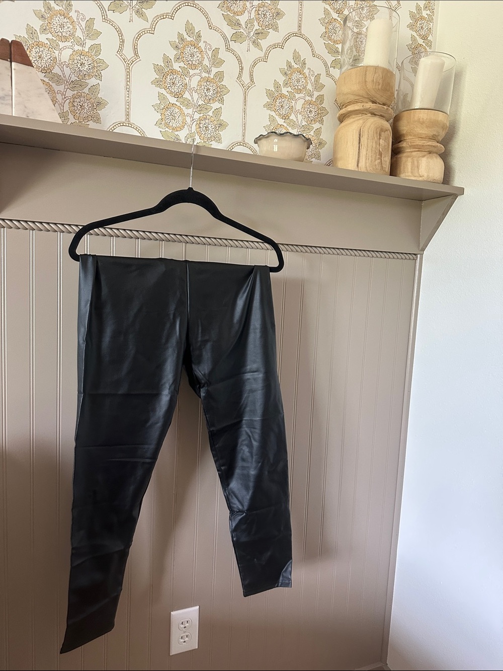 Black Faux Leather Leggings